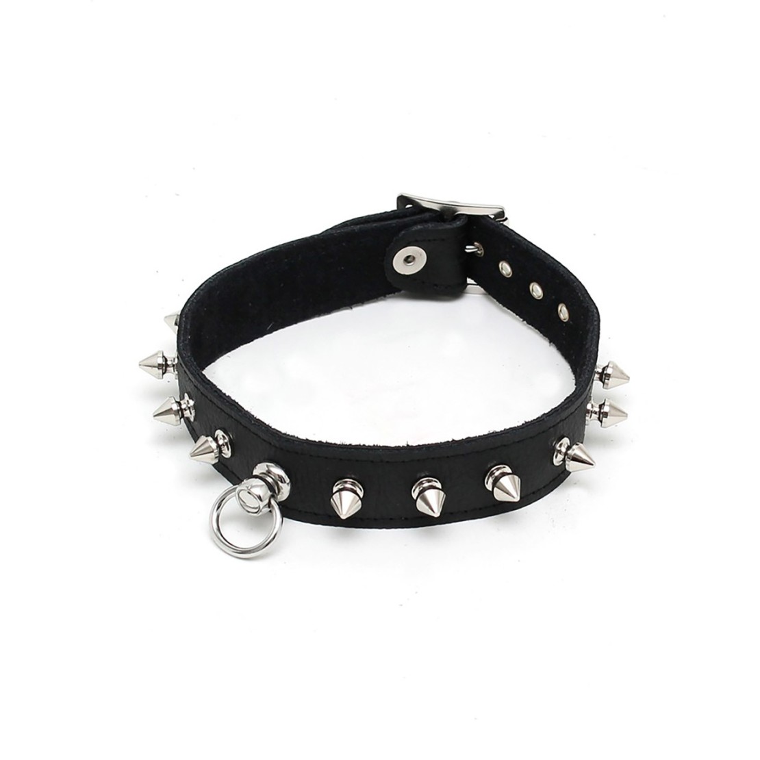 COLLARE FETISH SEXY PELLE NERO DONNA CON...