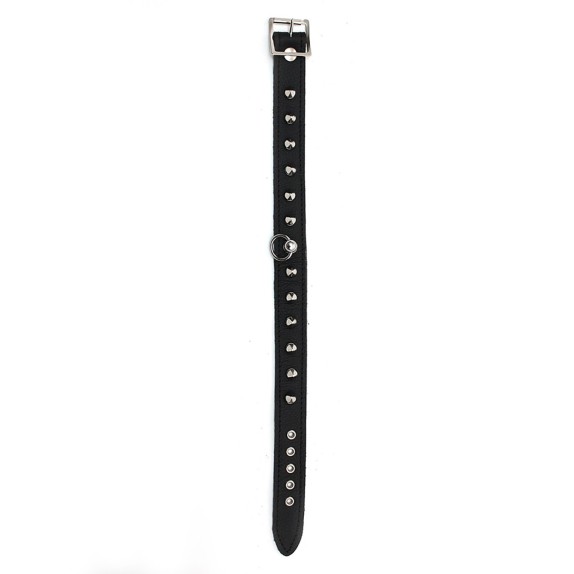 COLLARE PELLE NERO CON BORCHIE 25 MM