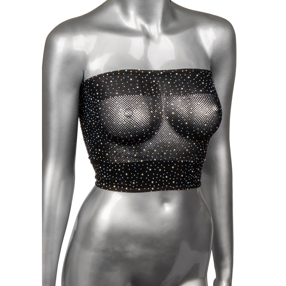 TOP A FASCIA IN RETE CON STRASS EFFETTO...