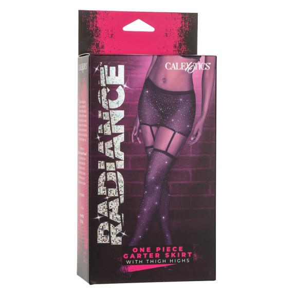 GONNA REGGICALZE CON CALZE IN RETE E STRASS EFFETTO TRASPARENTE RADIANCE