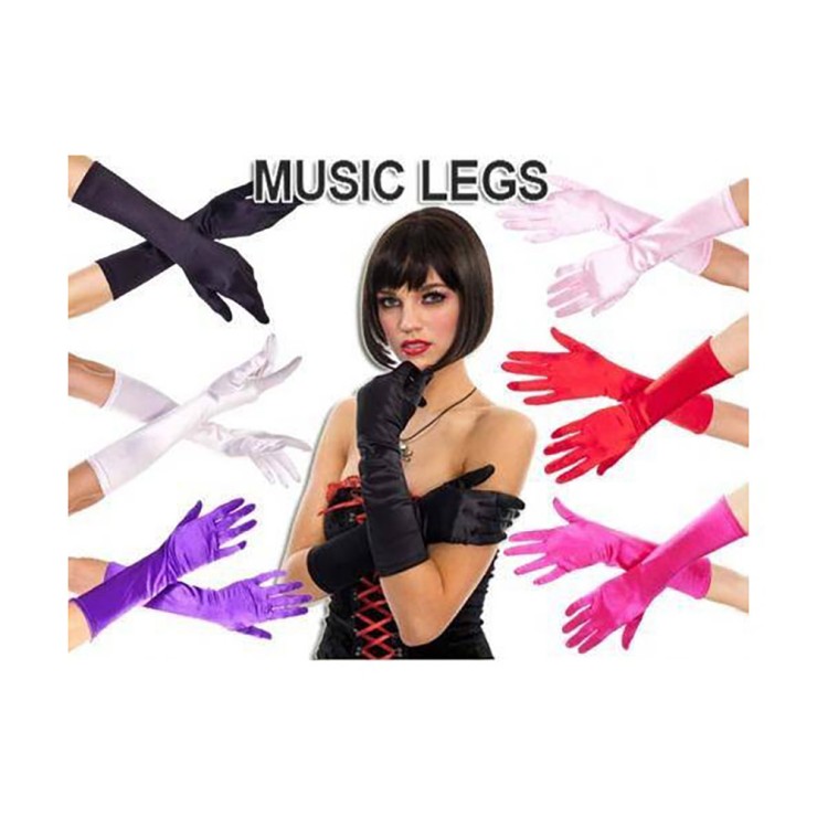 GUANTI SEXY PER DONNA MEDIA LUNGHEZZA IN RASO MUSIC LEGS