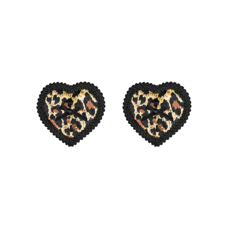 COPRICAPEZZOLI SEXY A CUORE LEOPARDATI CON FIOCCO SELVY 2