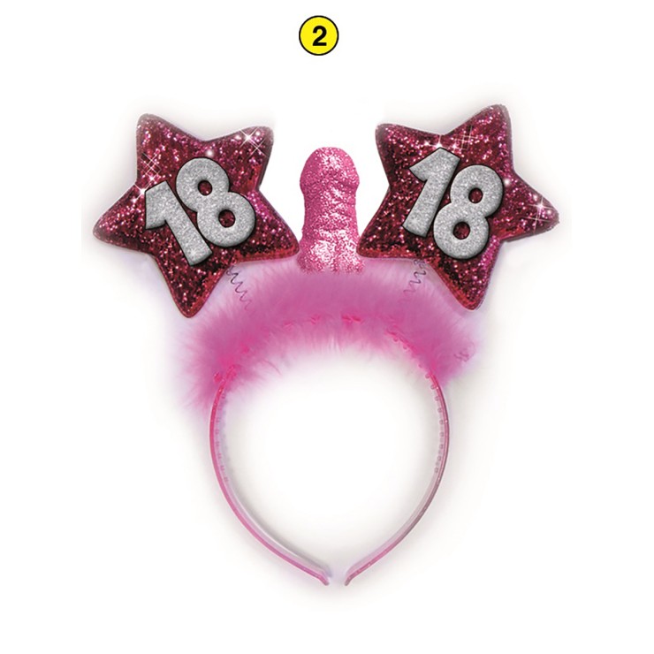 CERCHIETTO SCHERZOSO PER COMPLEANNO CON PENE E GLITTER 2