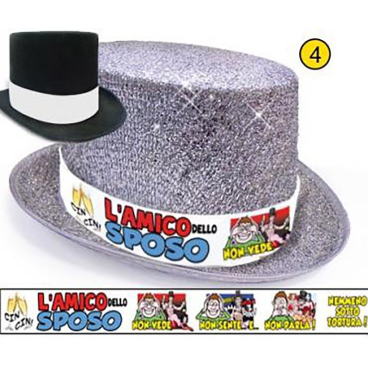CILINDRO-CAPPELLO SEXY CON VARIE SCRITTE: SPOSO-COMPLEANNO 2