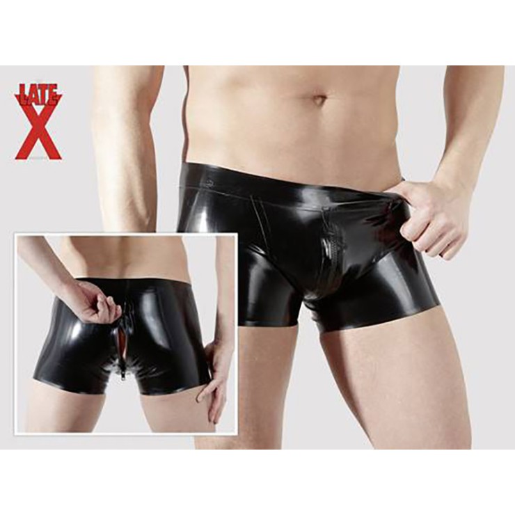 PANTALONCINO SEXY IN LATEX PER UOMO CON CERNIERA