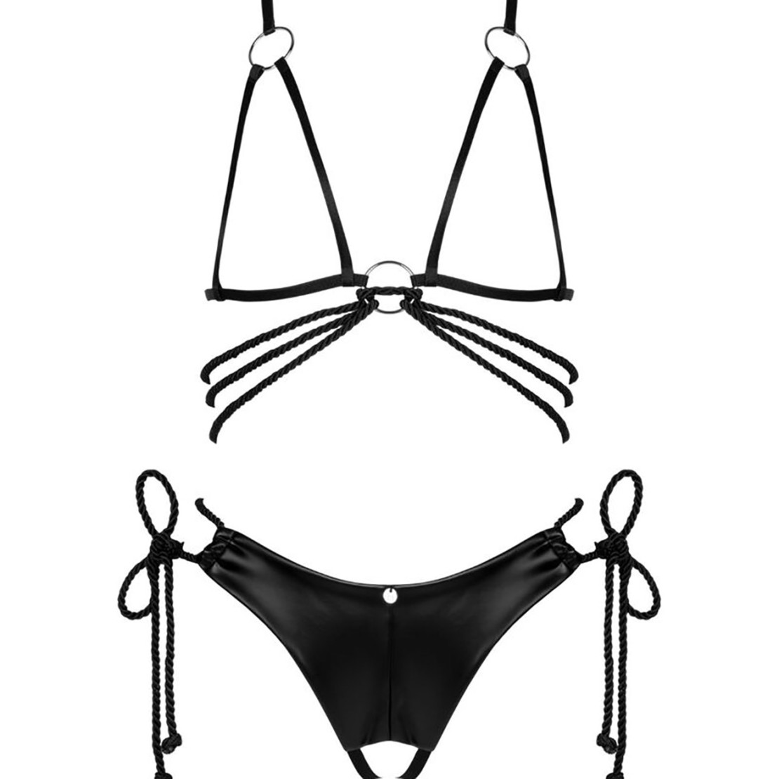 SET 2 PEZZI REGGISENO COPPE APERTE E PERIZOMA...