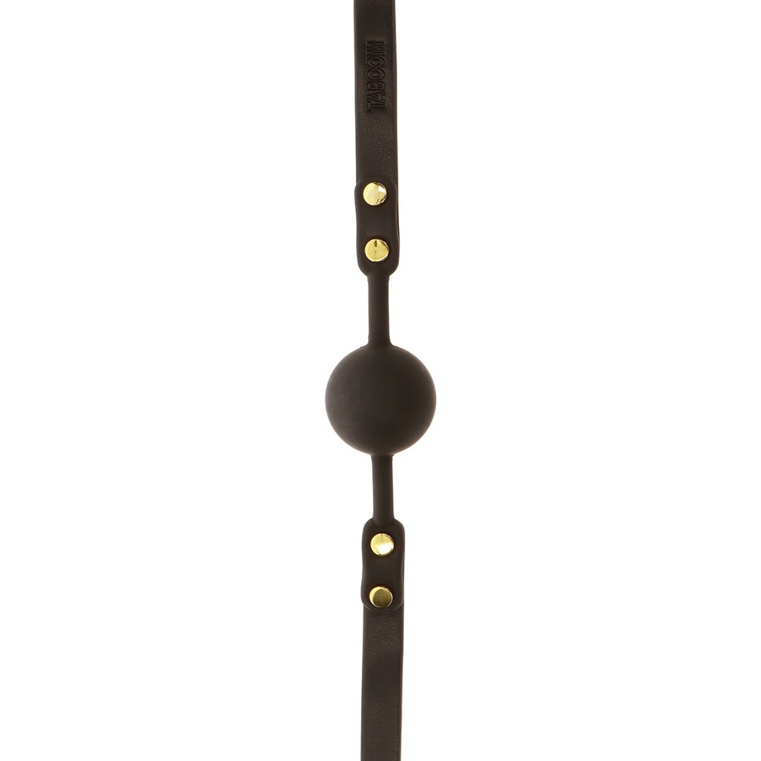 BALL GAG IN PELLE SINTETICA NERA CON BORCHIE...