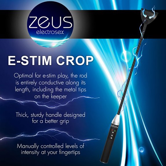 E-STIM CROP FRUSTINO PER ELETTROSTIMOLAZIONE SEX TOY RICARICABILE ZEUS