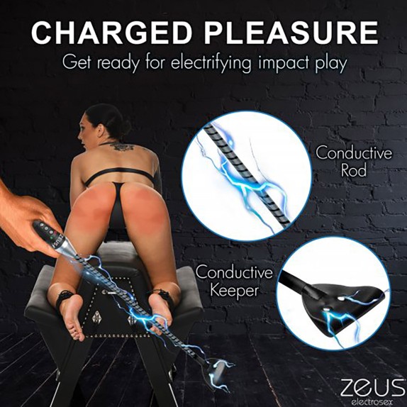 E-STIM CROP FRUSTINO PER ELETTROSTIMOLAZIONE SEX TOY RICARICABILE ZEUS