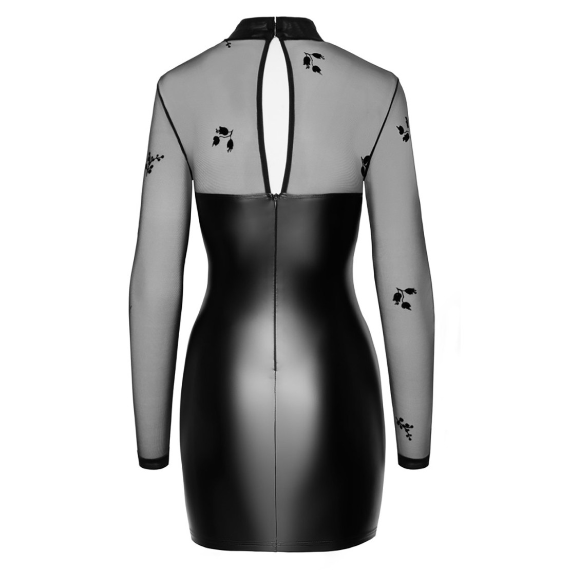 ABITO CORTO SEXY PER DONNA IN SPANDEX LUCIDO E...