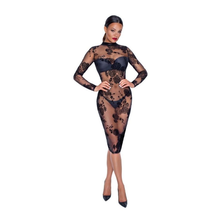 VESTITO SEXY PER DONNA TRASPARENTE CON DETTAGLI RICAMATI... 2