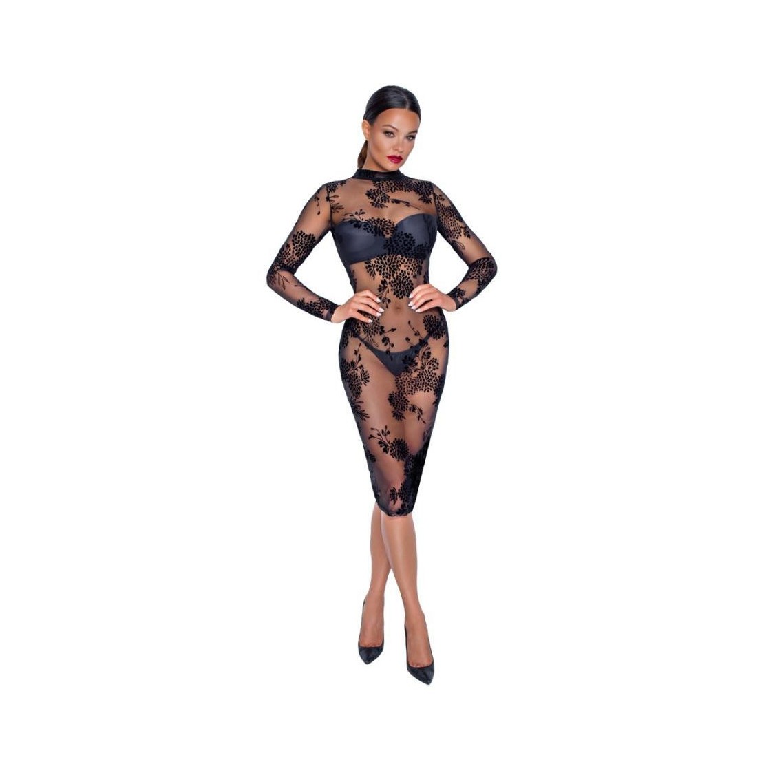 VESTITO SEXY PER DONNA TRASPARENTE CON DETTAGLI...