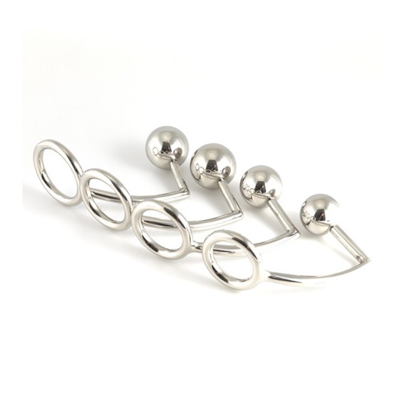 ANELLO PER PENE CON PALLINA ANALE IN ACCIAIO