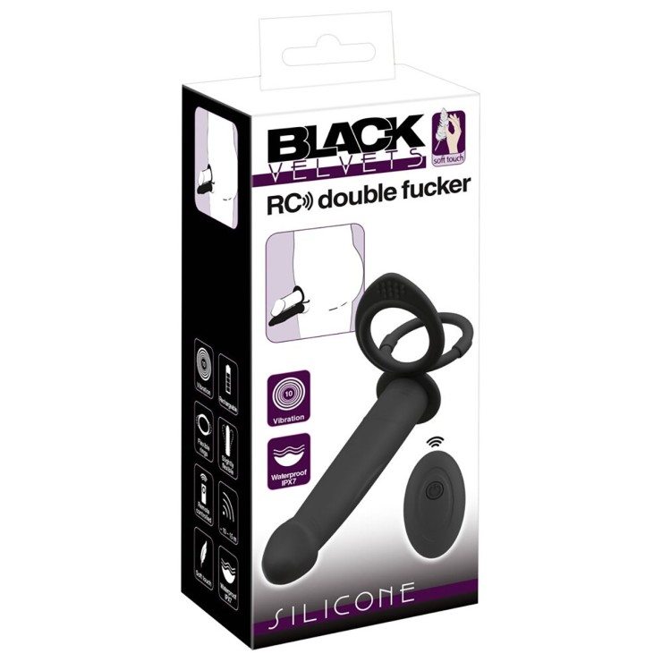 VIBRATORE A FALLO CON ANELLI PER LA DOPPIA PENETRAZIONE...