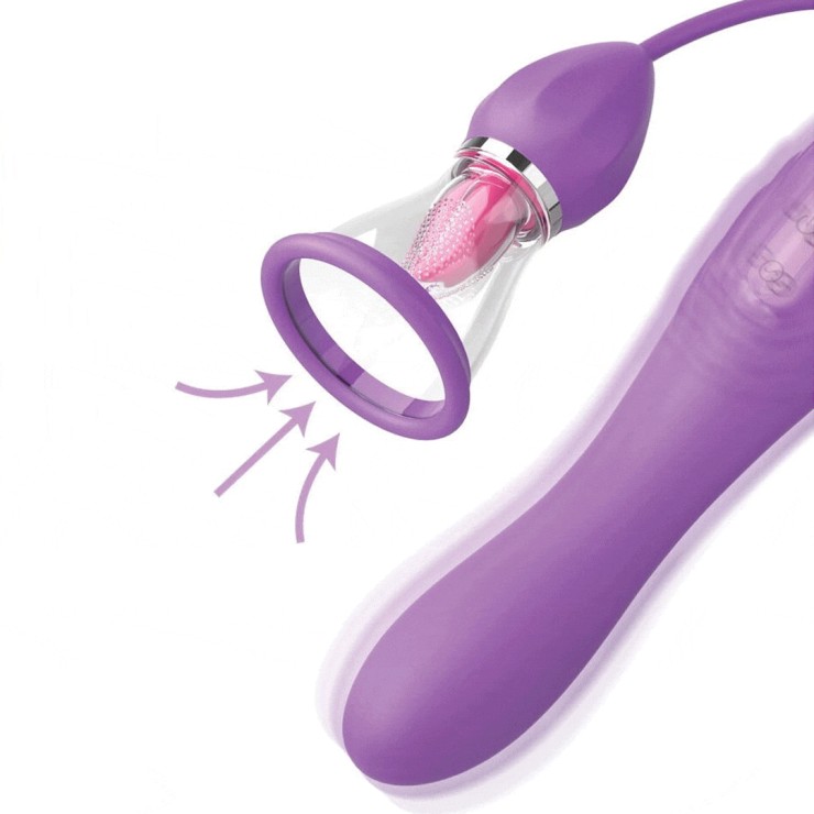 copy of VIBRATORE VAGINALE 3IN1 CON LINGUA E POMPETTA PER...
