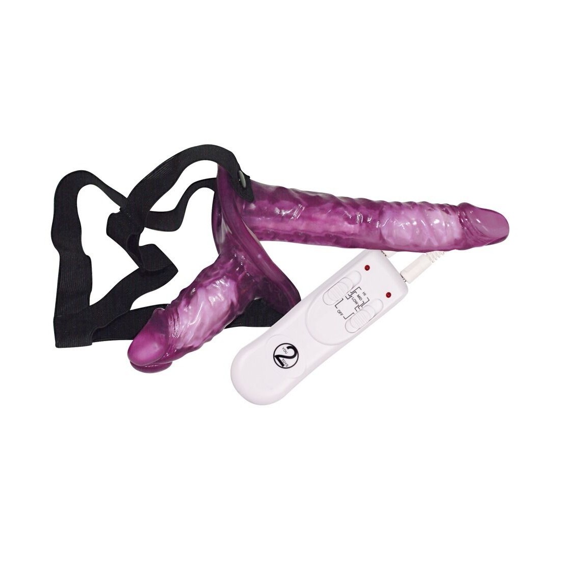 STRAP-ON PER DONNA DOPPIO SEX TOY VIBRANTE CON...