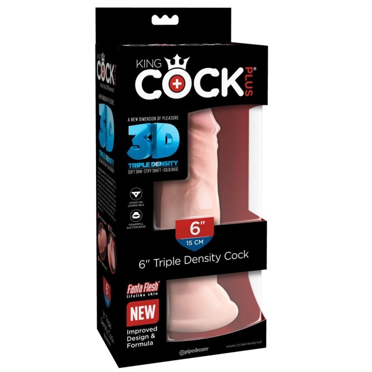 DILDO 15 CM TRIPLA DENSITA' CON VENTOSA KING COCK