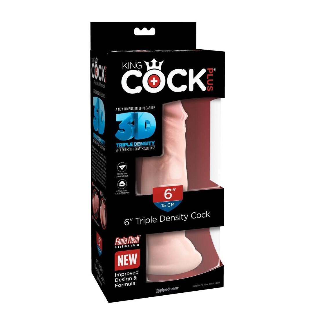 DILDO 15 CM TRIPLA DENSITA' CON VENTOSA KING COCK