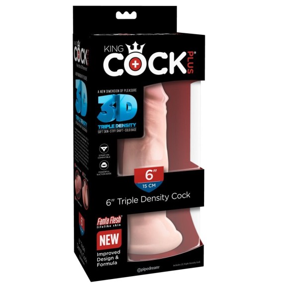 DILDO 15 CM TRIPLA DENSITA' CON VENTOSA KING COCK