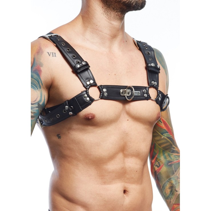 HARNESS SEXY PER UOMO IN ECOPELLE REGOLABILE CON ANELLO...