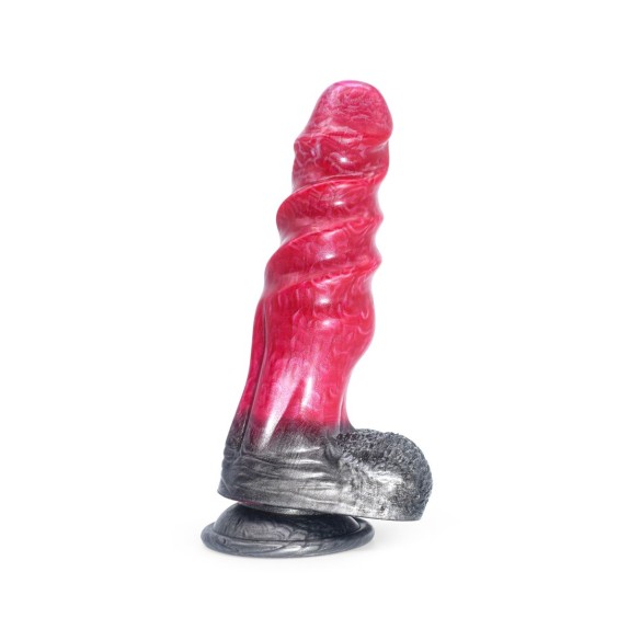 DILDO MONSTAR SEX TOY CON VENTOSA IN SILICONE LIQUIDO ROSSO E NERO