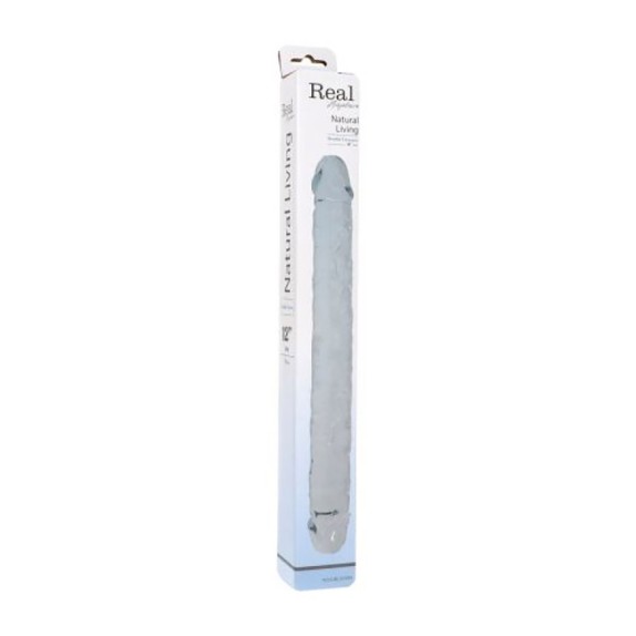 DILDO TRASPARENTE FALLO REALISTICO DOPPIA TESTA 30 CM NATURAL LIVING