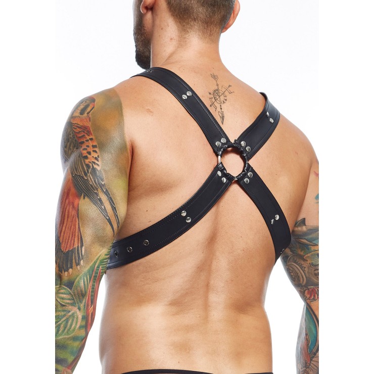 HARNESS SEXY PER UOMO AD INCROCIO SUL PETTO IN FINTA... 2