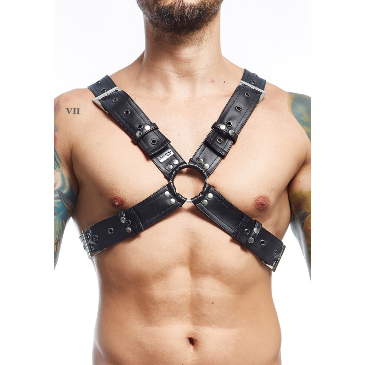 HARNESS SEXY PER UOMO AD INCROCIO SUL PETTO IN FINTA...