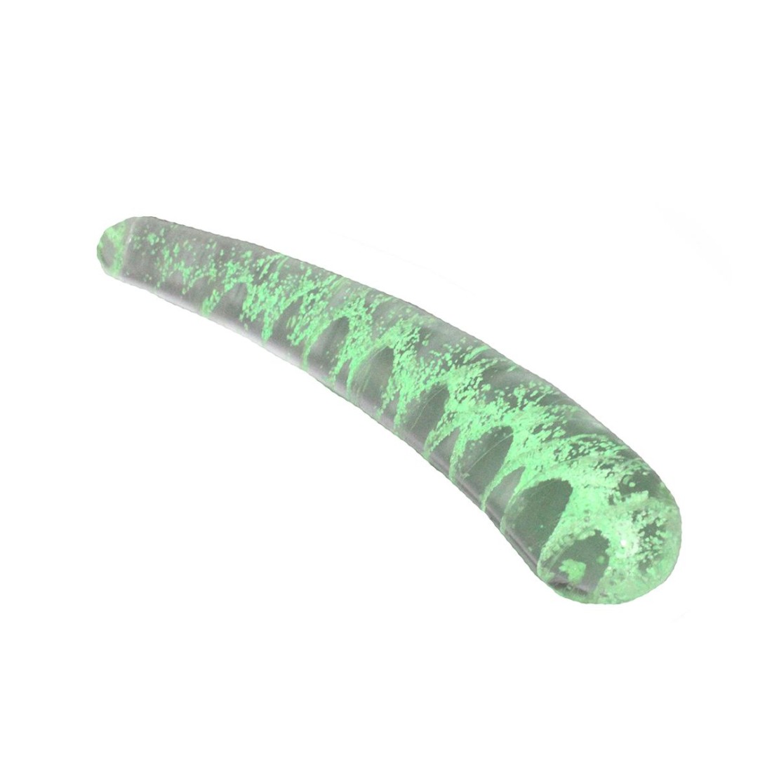 DILDO LISCIO CURVO IN VETRO SEX TOY GLOW IN THE...