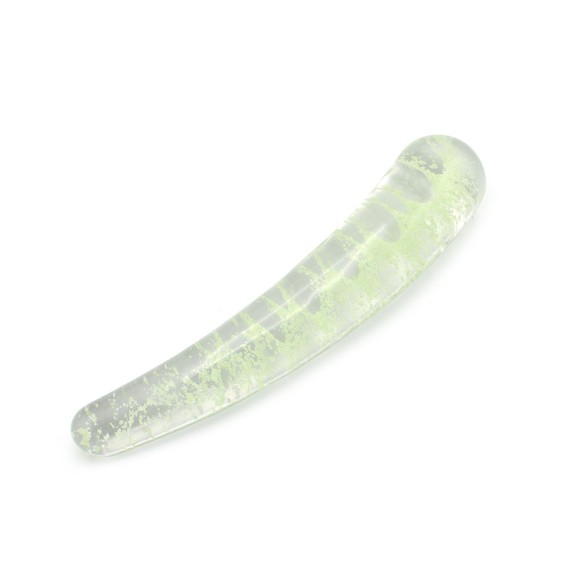 DILDO LISCIO CURVO IN VETRO SEX TOY GLOW IN THE DARK