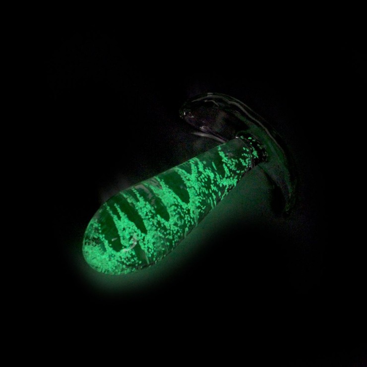PLUG ANALE IN VETRO SEX TOY UNISEX GLOW IN THE DARK 2