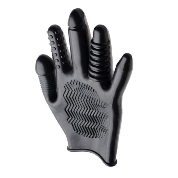 GUANTO CORTO SEXY PER FISTING CON RILIEVI A DOPPIA FACCIA MASTER SERIES