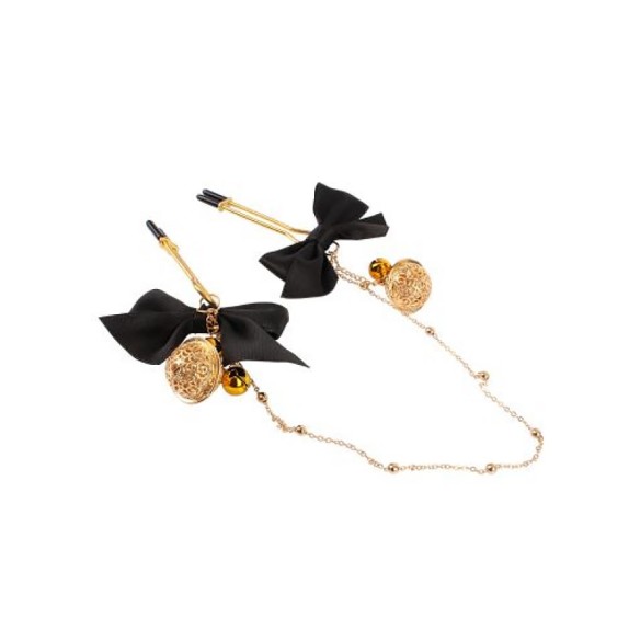 KIT 2 PEZZI PINZETTE SEXY PER CAPEZZOLI E PLUG ANALE CON GIOCCHI E SONAGLI