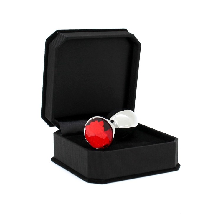 TAPPO ANALE ACCIAIO DIAMANTE ROSSO 140 GRAMMI 2