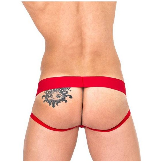 SEXY SOSPENSORIO ROSSO IN MICROFIBRA 