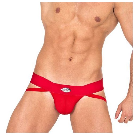 SEXY SOSPENSORIO ROSSO IN MICROFIBRA 