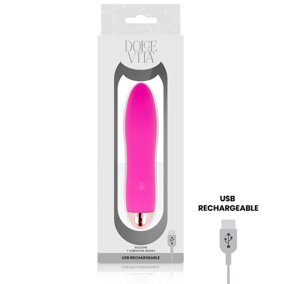 VIBRATORE LISCIO SEX TOY PER DONNA RICARICABILE IN SILICONE DOLCE VITA
