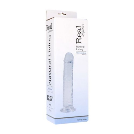 DILDO TRASPARENTE REALISTICO 32 CM FALLO CON VENTOSA