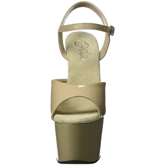 SANDALO SEXY PER DONNA COLOR CREMA TACCO 17-18 CM CON CINTURINO