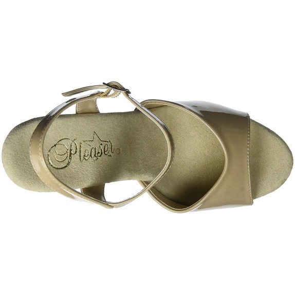 SANDALO SEXY PER DONNA COLOR CREMA TACCO 17-18 CM CON CINTURINO