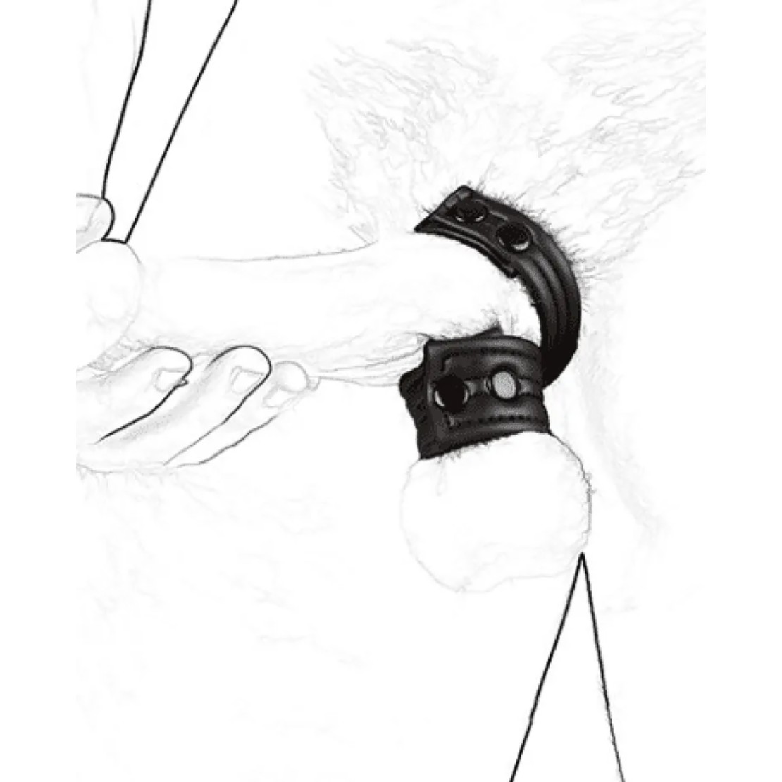 ANELLO DOPPIO PER PENE  IN NEOPRENE NERO CON...