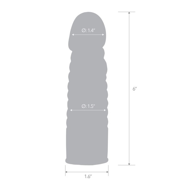 GUAINA PROLUNGA PER IL PENE CON RILIEVI ESTERNI RIBBED REALISTIC 15 CM
