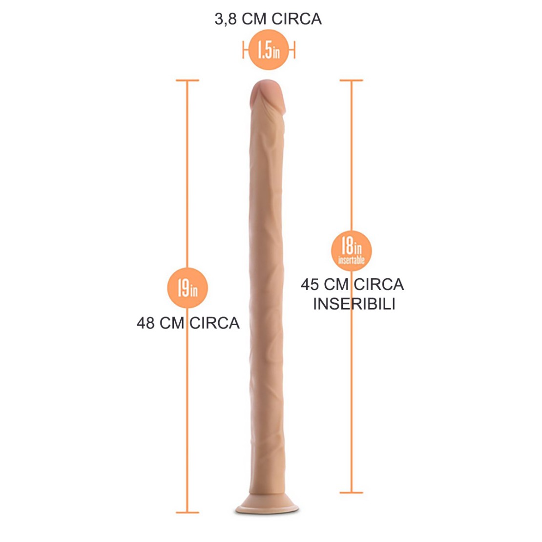 FALLO REALISTICO LUNGO 48 CM CON VENTOSA PER...