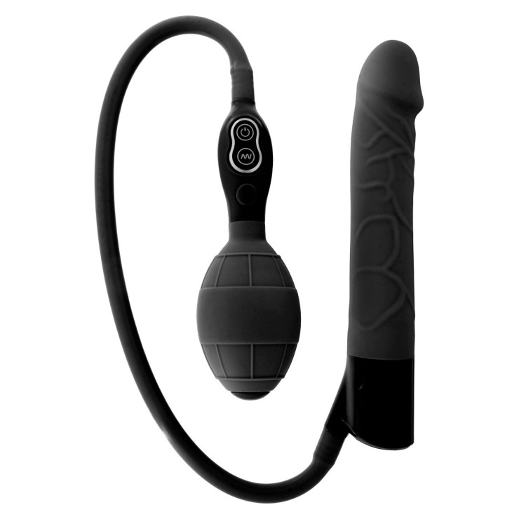 FALLO GONFIABILE CON POMPETTA NERO 7 VIBRAZIONI IN SILICONE 2