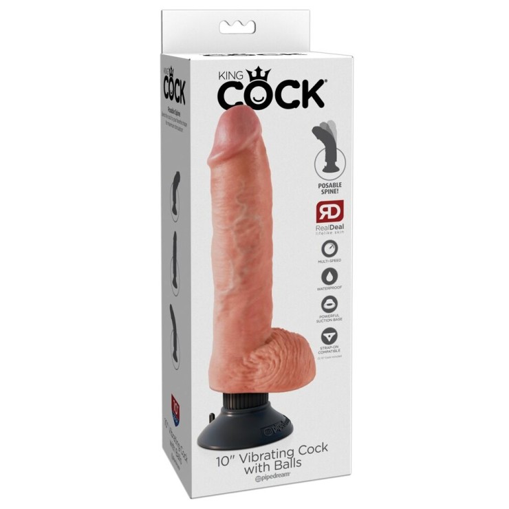 SEX TOY KING COCK REALISTICO CON VENTOSA E TESTICOLI...