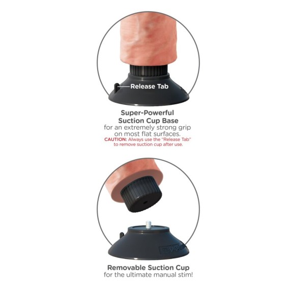 SEX TOY KING COCK REALISTICO CON VENTOSA E TESTICOLI FLESSIBILE 7 INCH