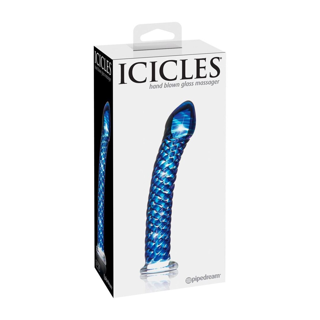 DILDO IN VETRO BLU SEX TOY CON RILIEVI
