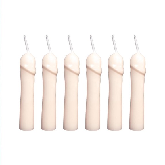 CANDELE SEXY DI COMPLEANNO A FORMA DI PENE 6 PEZZI
