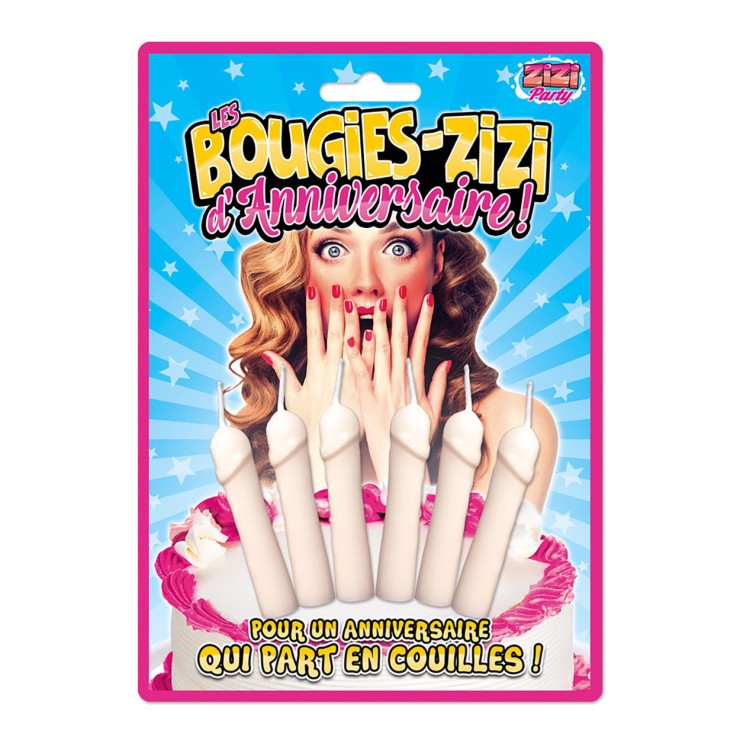 CANDELE SEXY DI COMPLEANNO A FORMA DI PENE 6 PEZZI