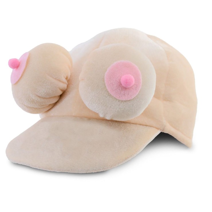 CAPPELLO CON TETTE ROSA MORBIDE GADGET SCHERZOSO SEXY 2